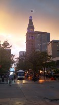 Denver downtown at sunset
