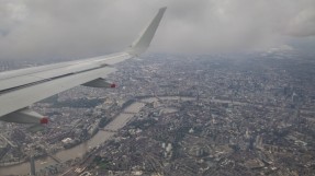 Flying over central London