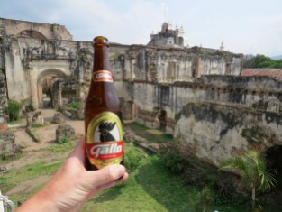Local beer overlooking some ruins